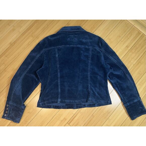 LAL Live a Little Blue Corduroy Snap Front Buttons Jacket Pockets size Lrg - Picture 10 of 10